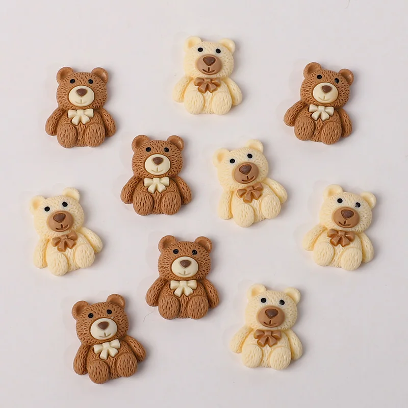 10/30/50 Stück Harz-Teddybär-Cabochons, flache Rückseite, DIY Scrapbooking, Bastelbedarf, Handy-Deko, Zubehör, Geburtstag, Party, Weihnachten, DIY-Geschenk – Detail 13