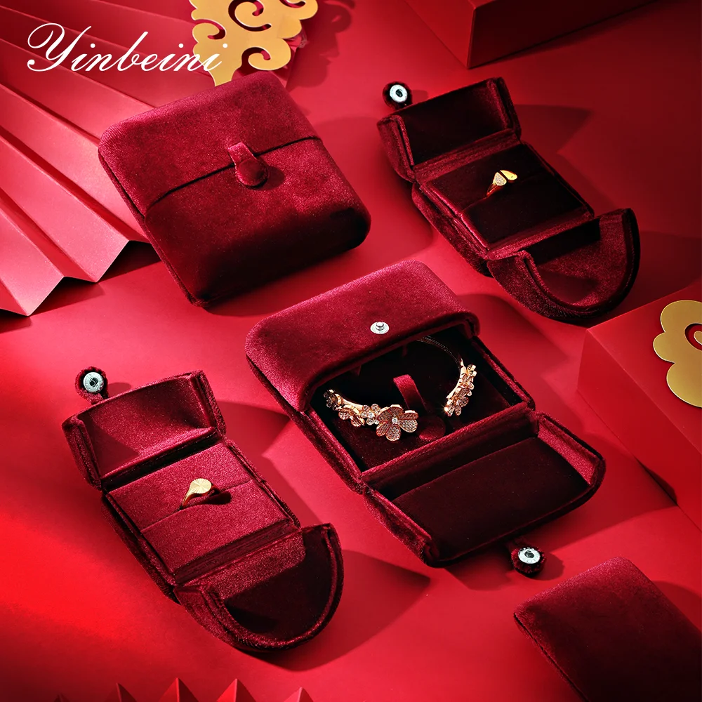 

Yinbeini Velvet Jewelry Box Necklace Bracelet Gift Display Box Wedding Engagement Ring Box H024