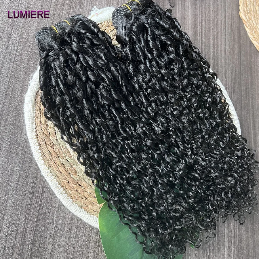 Burmesische Pixie Curly Bundles Unbehandeltes Jungfrauenhaar 3/4 Bundle-Deal Tiefe Afro-Locken Echthaar-Extensions Großhandel – Detail 32