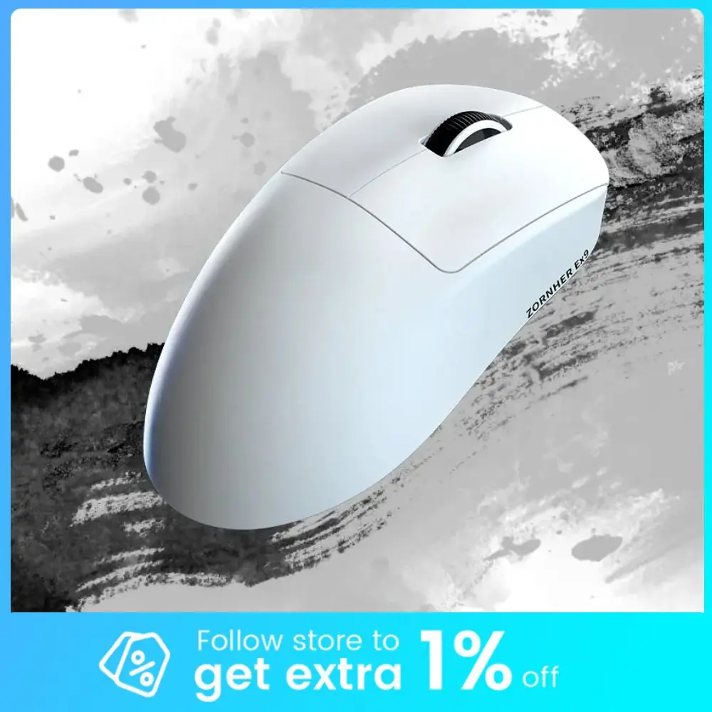 

ZORNHER Ergoflux9 Three Mode Wireless Mouse PAW3950 Dual 8KHz Polling Rate Ergonomic FPS Gaming Mouse 57g Lightweight Gift PC