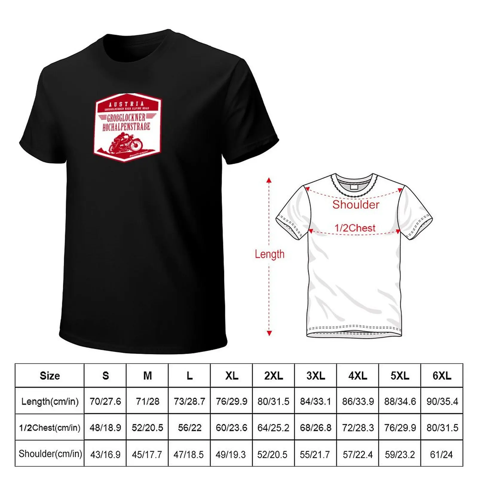 Austria - Grossglockner Pass Motorcycle T-Shirt Stylish Print Short Sleeve Tee