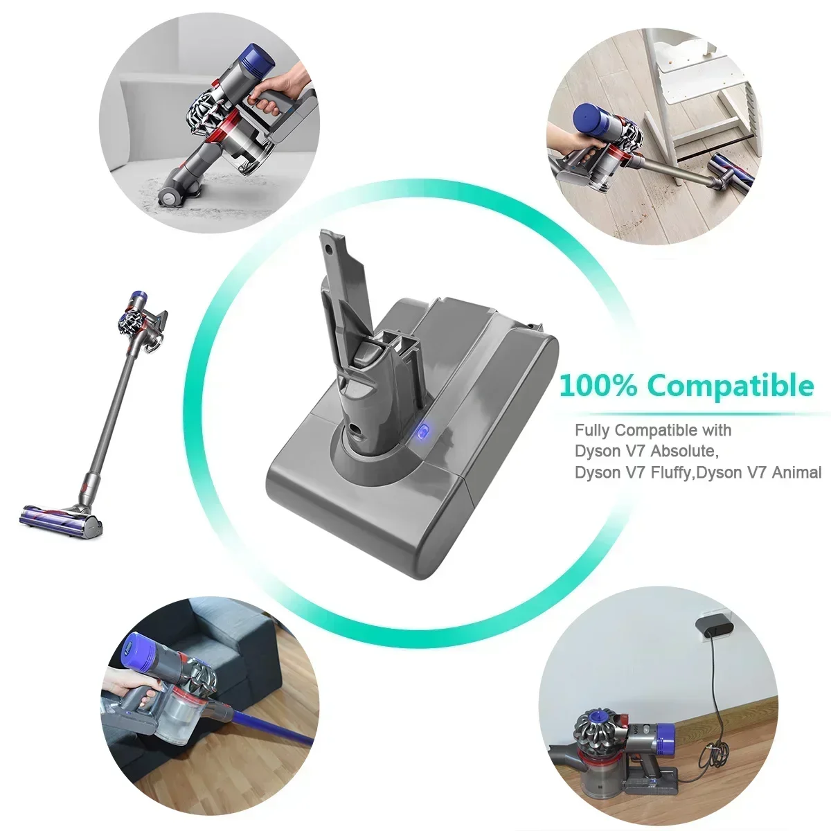 بطارية ليثيوم أيون 10C جديدة 2026 V7 21.6 فولت 12800 مللي أمبير تستخدم لاستبدال المكنسة الكهربائية لبطارية دايسون V7 المطلقة لأداة الطاقة #3