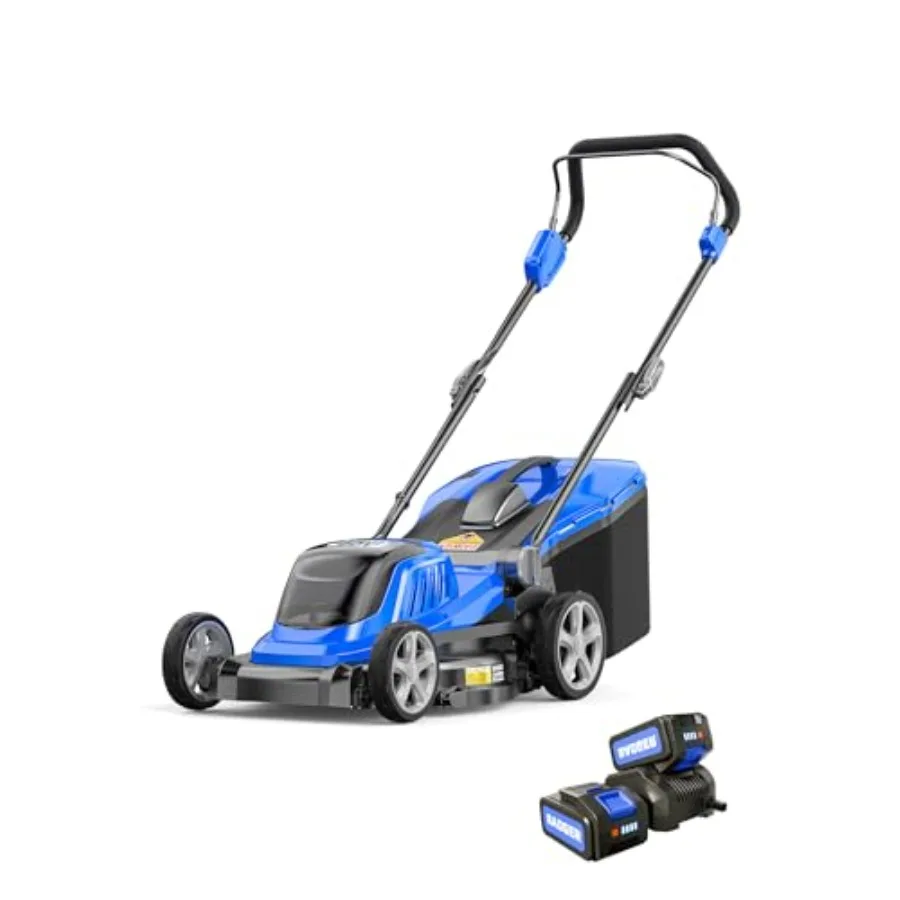 

40V 16″ Cordless Lawn Mower Brushless 5 445 sq ft/0.125 ac 2×4.0Ah Battery and Fast Charger 5-Position Height for Small Residen