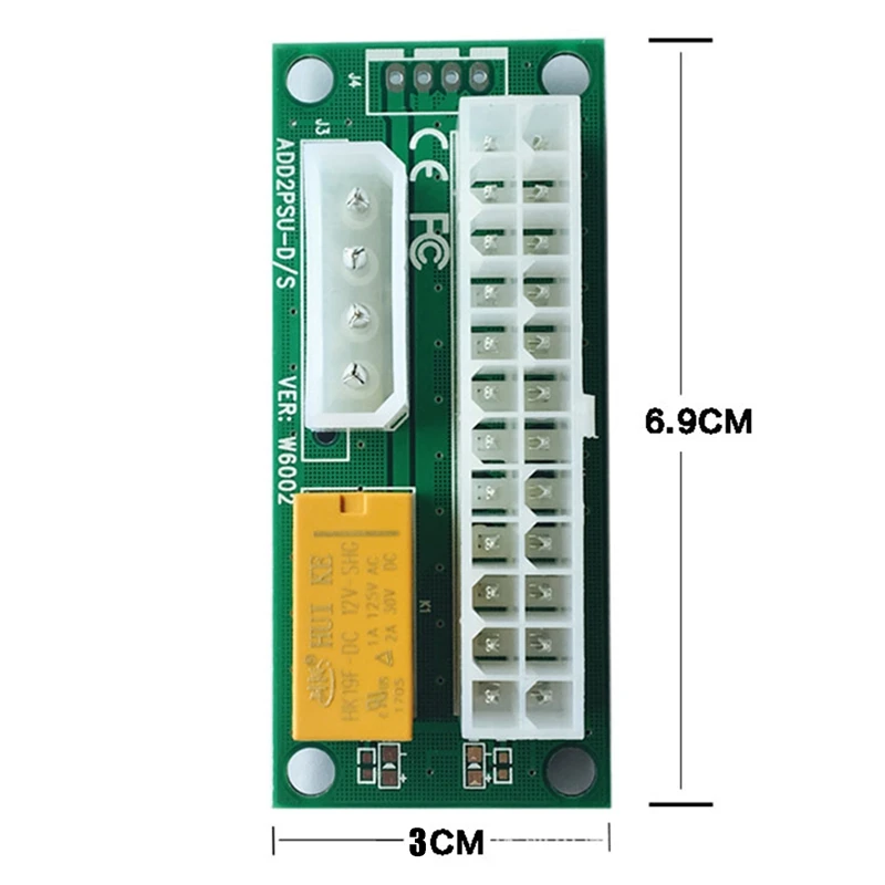 2PCS Dual PSU Adapter ATX 24Pin To 4Pin Power Sync Starter Card ADD2PSU Riser Adapter Extender For BTC Miner Mining