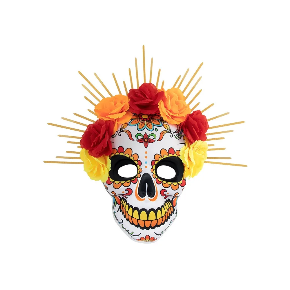 Halloween Mexican Day of The Dead Mask EVA Eye Mask Halloween Party Mask Headwear Three-dimensional Skull Mask