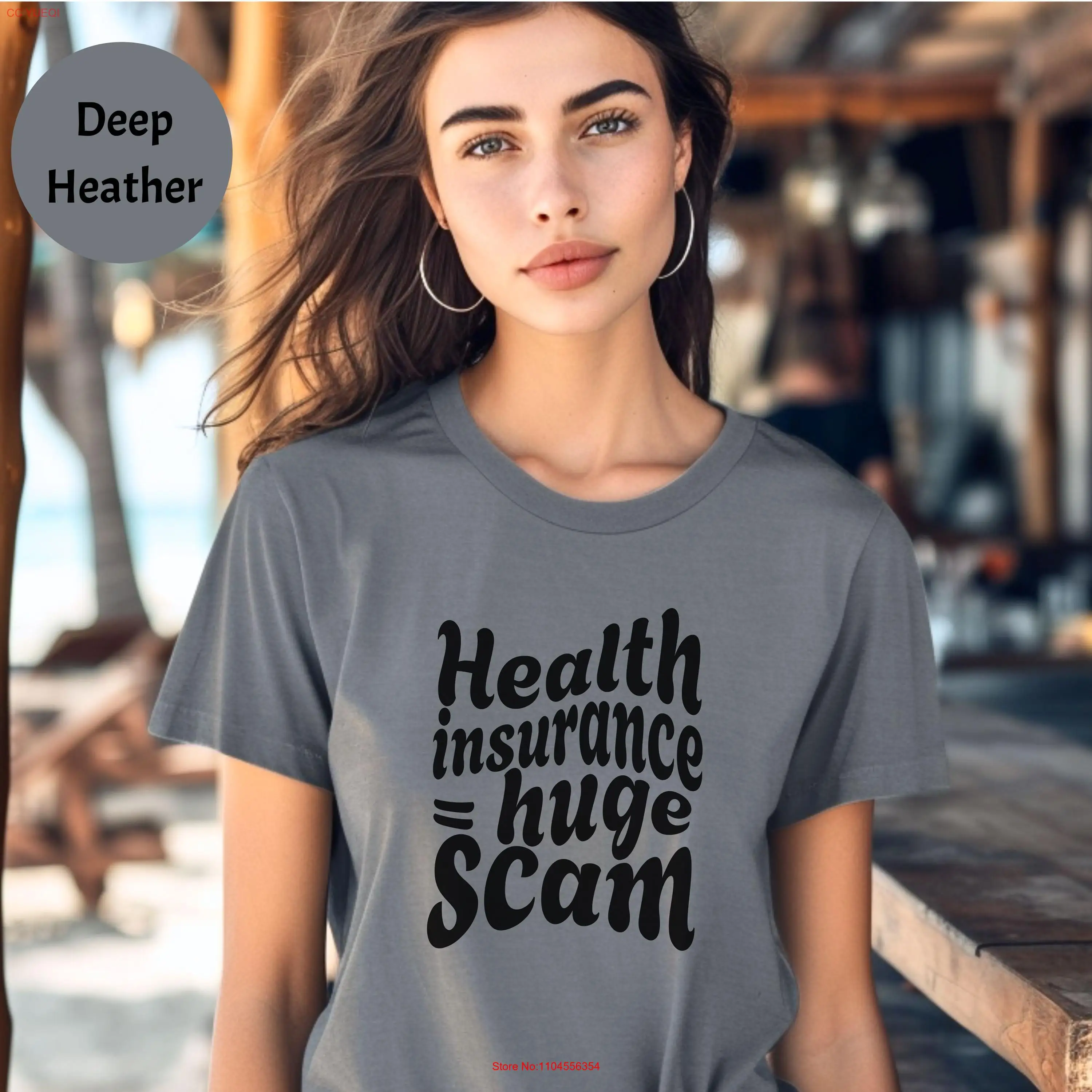 Health insurance is a huge scam Jersey  T Shirt Funny Sarcastic Novelty Anti Top long or short sleeves