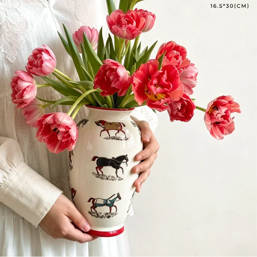 30cm/Light Luxury High end Vase with Auspicious Meaning Decoration for the Entrance, High end Art Vase