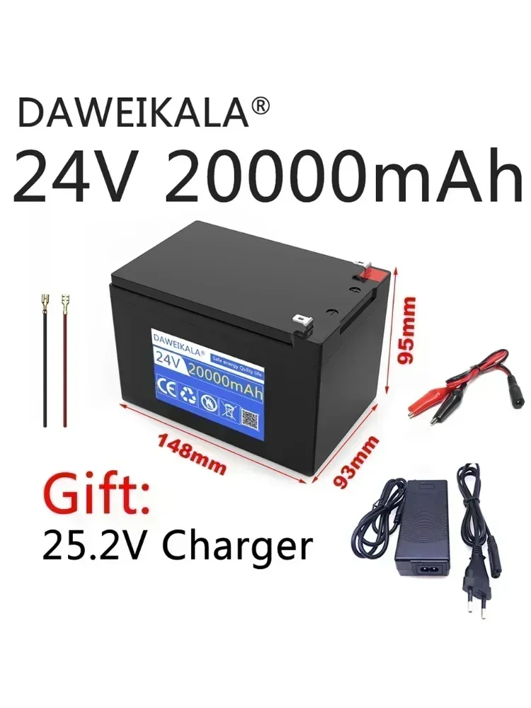 LiFePo4 lithiumbatterij 24V 20Ah 18650 Pack Ingebouwde 30A BMS voor elektrische auto's, elektrische fietsen, elektrische boten - afbeelding 2
