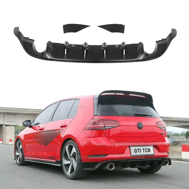 For Volkswagen Golf 7.5 GTI MK7.5 GTI TCR Car Rear Bumper Diffuser Rear Side Splitter Spoiler Lip for MK7.5 Golf 7.5 Standard