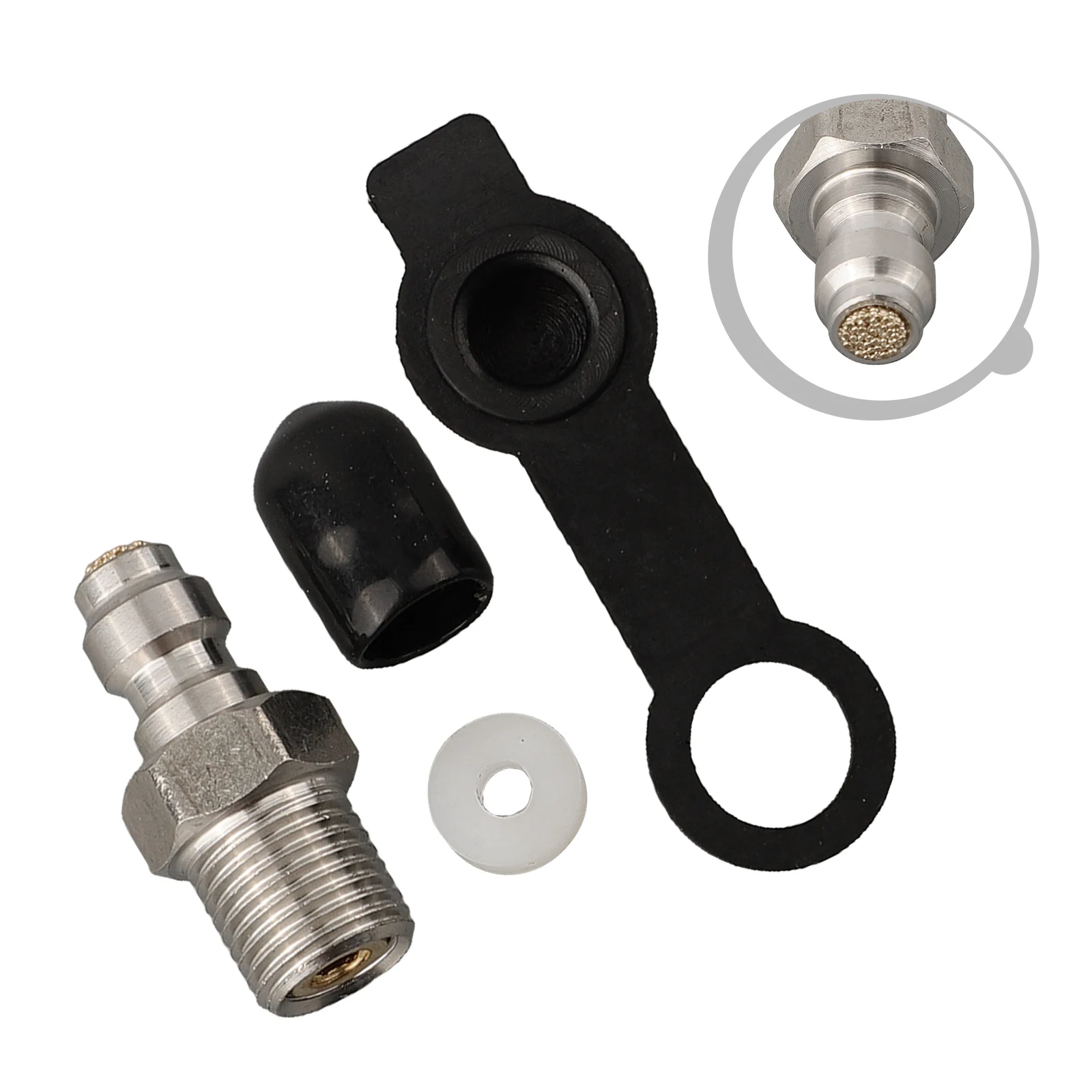 1 * Quick Coupler With Dust Cap For 8MM M10x1 Male Adapter Quick Connect Check Valve Filling Connector Stainless Steel