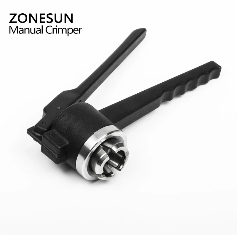 ZONESUN 11/13/15/20 مللي متر الفولاذ المقاوم للصدأ دليل قارورة المكشكش الوجه قبالة قبعات اليد المكشكش آلة الختم غطاء كابر الزجاج زجاجة