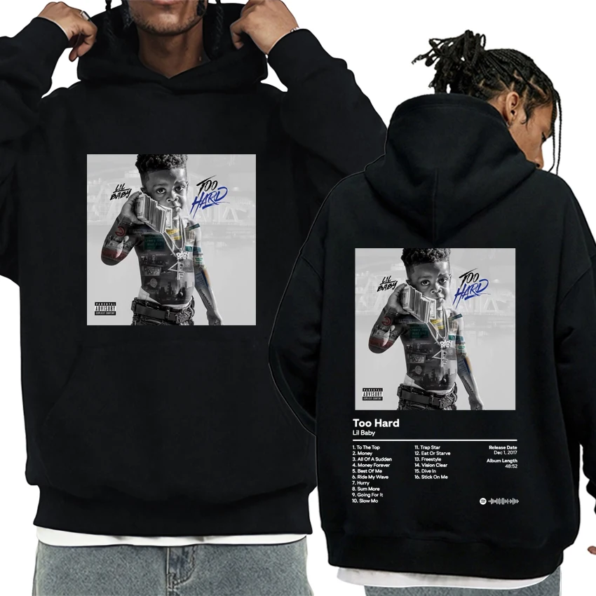 

Hot sale Lil Baby Album print Graphic Hoodie Men Women New rap Hip Hop Oversized streetwear Unisex Fleece Long sleeve Sweatshirt