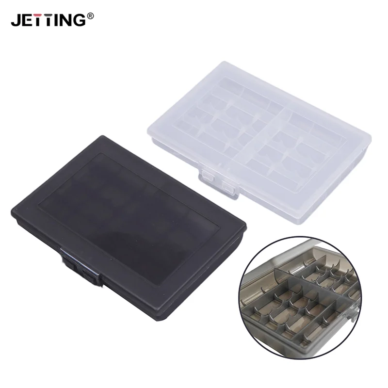 1 buah tempat baterai 10 Grid AA AAA plastik tempat baterai Case Organizer wadah baterai kotak penyimpanan pemegang Cover casing keras