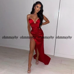 Asymmetrical Burgundy Evening Dresses Corset Sleeveless Prom Gowns Custom New Summer Prom Gowns Court Train Evening Dresses
