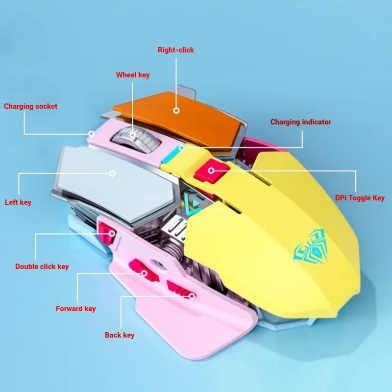 Mouse da gioco wireless Sc300 Molti pulsanti Mouse e-sport Blocco colore 3200 dpi Notebook Desktop Office Home Regali di gioco dedicati