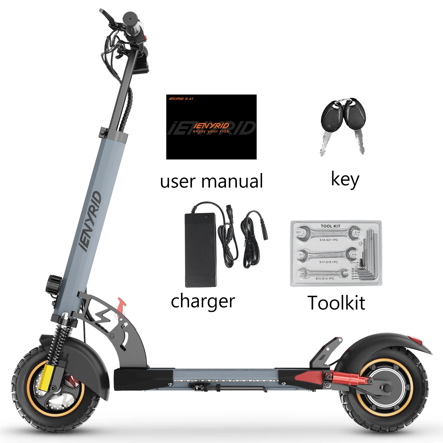 iENYRID A1 elektrische scooter, 800 W krachtige motor, maximale snelheid 45 km, maximale kilometerstand 20-30 km, nieuwe stadsmobiliteit, e-scooter, levering van 3-7 dagen