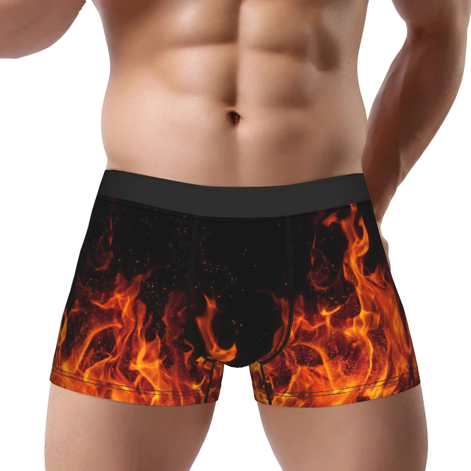 

Flame Flame Underpants Breathbale Panties Man Underwear Ventilate Shorts Boxer Briefs
