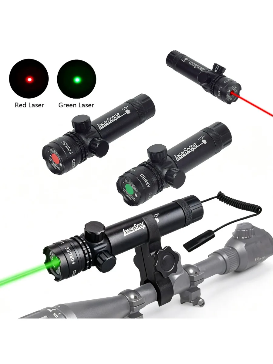 Taktisches Zielfernrohr Rot-Grün-Punkt Laser-Kalibrierungsvisier Einstellbares Jagd-Laserzubehör Laser-Ortungsgerät für 20mm-Schiene