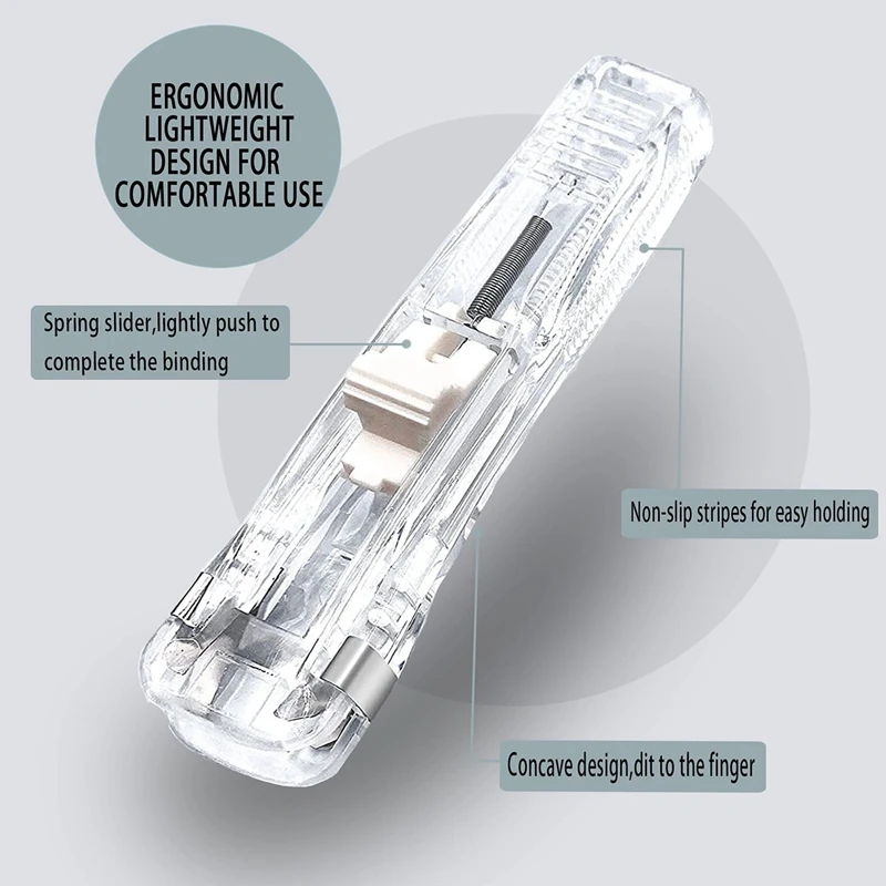 2X เครื่องเย็บกระดาษแบบกดอุปกรณ์สำนักงานอุปกรณ์การเรียนสำหรับขนาดเล็กสำหรับนักเรียนวิทยาลัยเครื่องเย็บกระดาษสำหรับตั้งโต๊ะชุดเย็บกระดาษขนาดเล็ก
