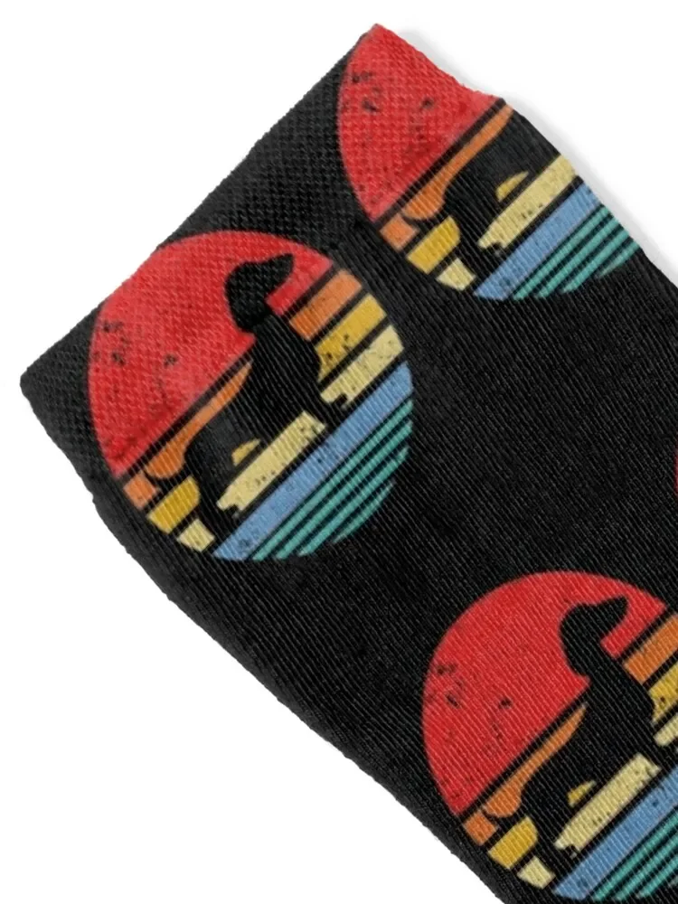 Dachshund Retro Sunset Dog Daschund Socks christmas stocking colored Men's Socks Luxury Women's