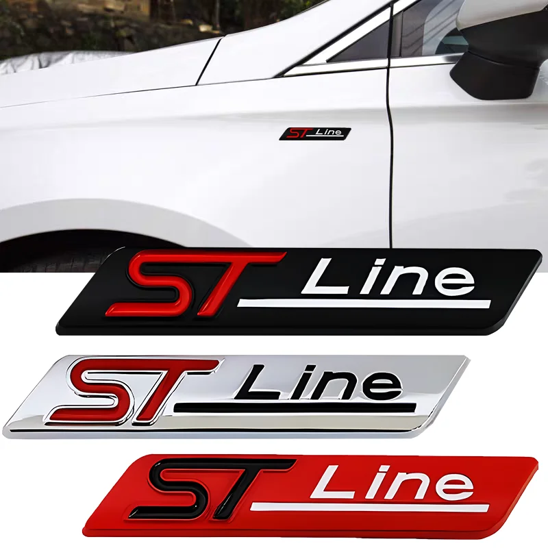 3D Metal ST Line Logo Car Rear Trunk Badge Emblem Sider Fender Sticker For Ford ST Line Focus Fiesta car Sticker