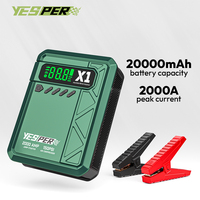 YESPER Jump Starter with 150PSI  Car compressor  Portable  Car tyre inflator 2000A Peak Current  Starting device  LED Screen