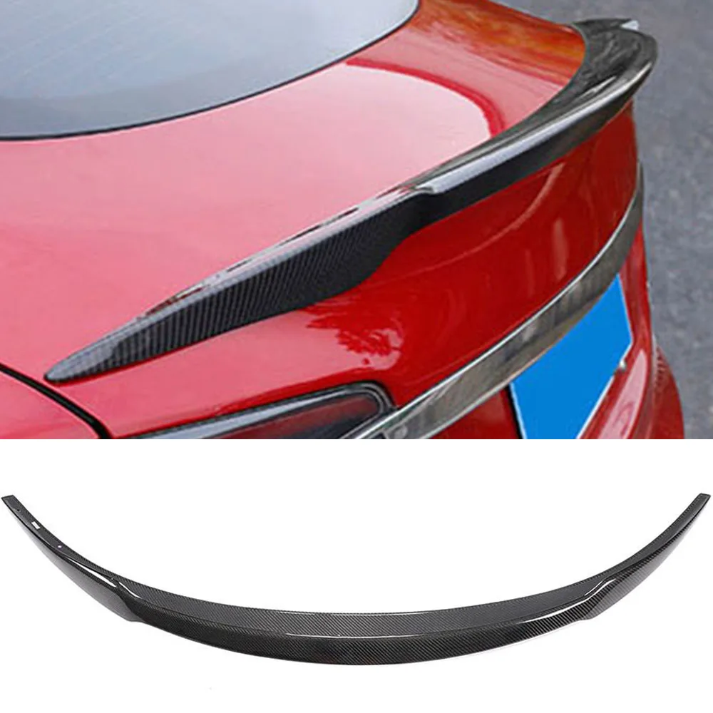 For Model 3 Rear Trunk Spoiler Wing Boot Lip For Tesla Model 3 2018 - 2020 Carbon Fiber Rear Trunk Spoiler Wing Boot Lip