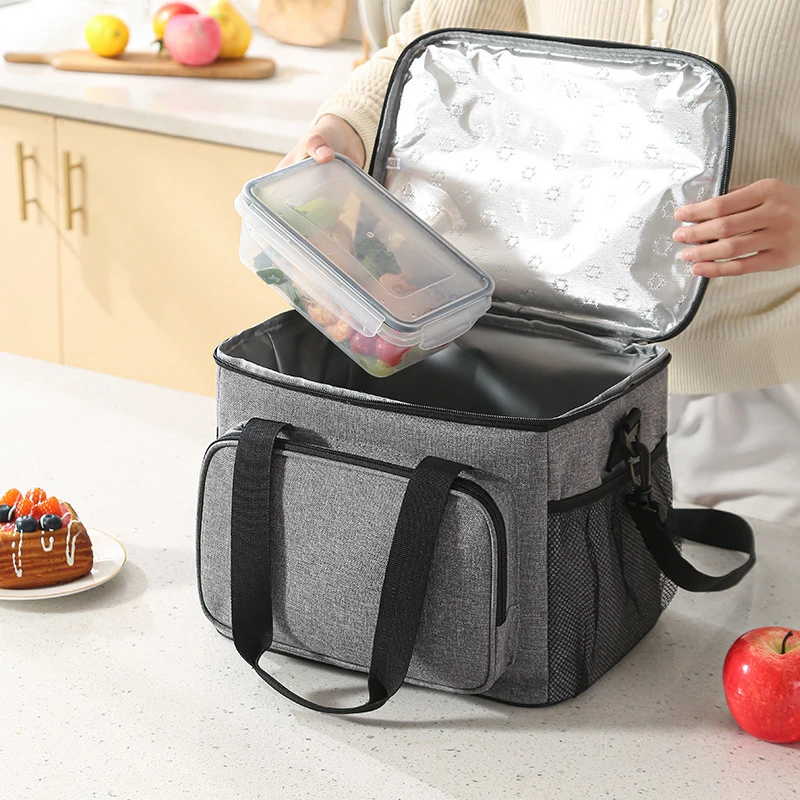 New Thickened Oxford Cloth Leakproof Tote Cooler Lunch Bag Box Large Portable Picnic Storage Bags with Shoulder Strap