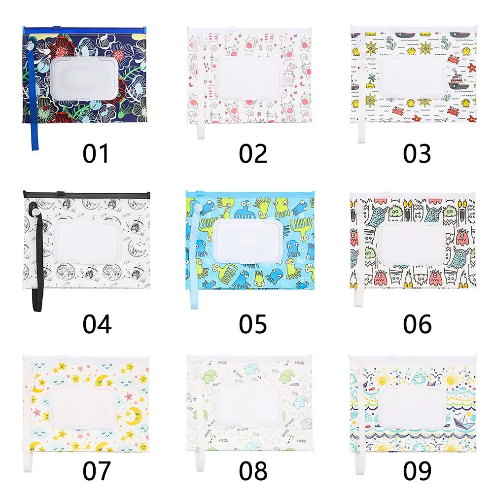 Outdoor Flip Cover Carrying Case, Acessórios para carrinho, Bolsa Cosmética, Wet Wipes Bag, Tissue Box