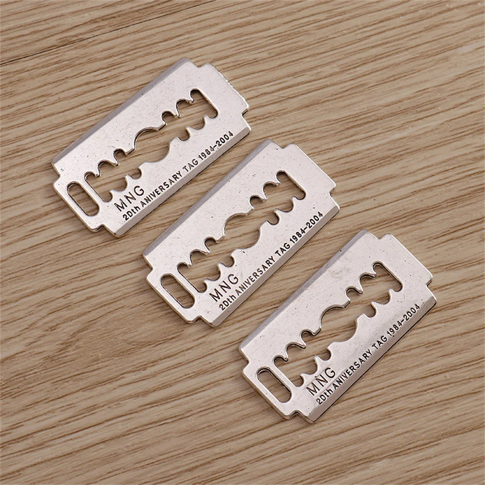 Tusember 10 Stück 17*36mm Legierung Punk Antik Silberfarben Rasierklingen-Anhänger für Ohrringe, Halsketten, DIY Schmuckherstellung – Detail 3
