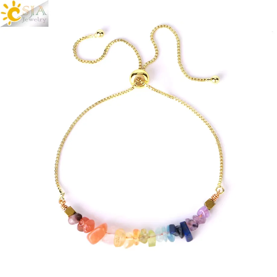 CSJA Kristall-Elastik-Armband Vintage Handgefertigter Charm Naturstein Rechteckiges Armband Schmuck Damen Herren Armreif Accessoire H871 – Detail 11
