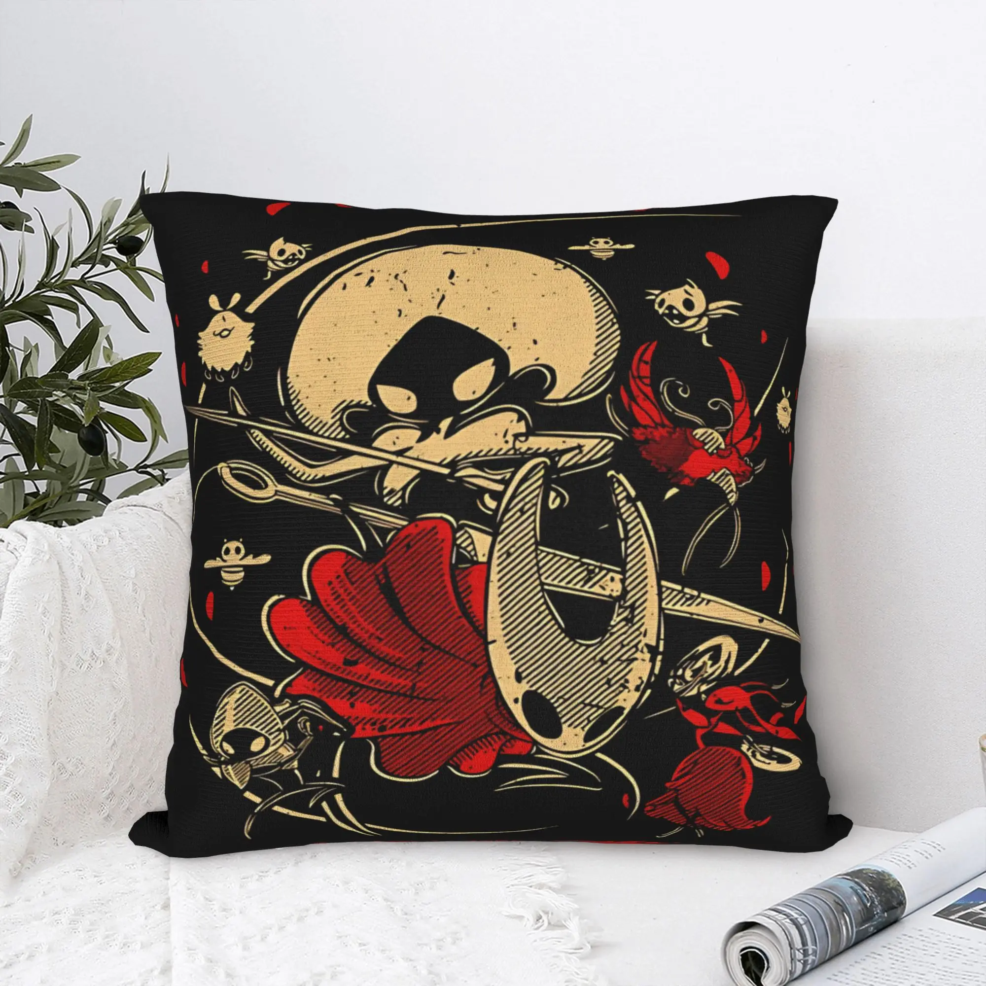 Hollow Knight Silksong Retro Pillow Case  Novelty Pillow Cover Comfy Pillowcases For Living Room Sofa