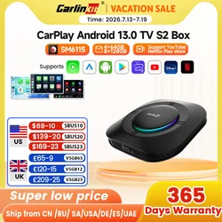 2026 Carlinkit Ai Box LED Android Wireless Carplay Adapter Android 13 Qualcomm 6115 8-cores 64G Smart Tv Box For Netflix IPTV