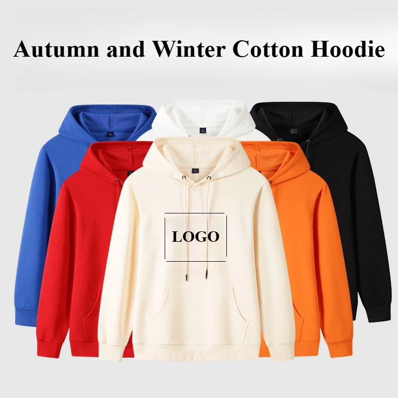 

Autumn Winter Clothing Men's And Women's Warm pure cotton Sweater Tops Personalized Printed Hooded Shirts Customized Logos