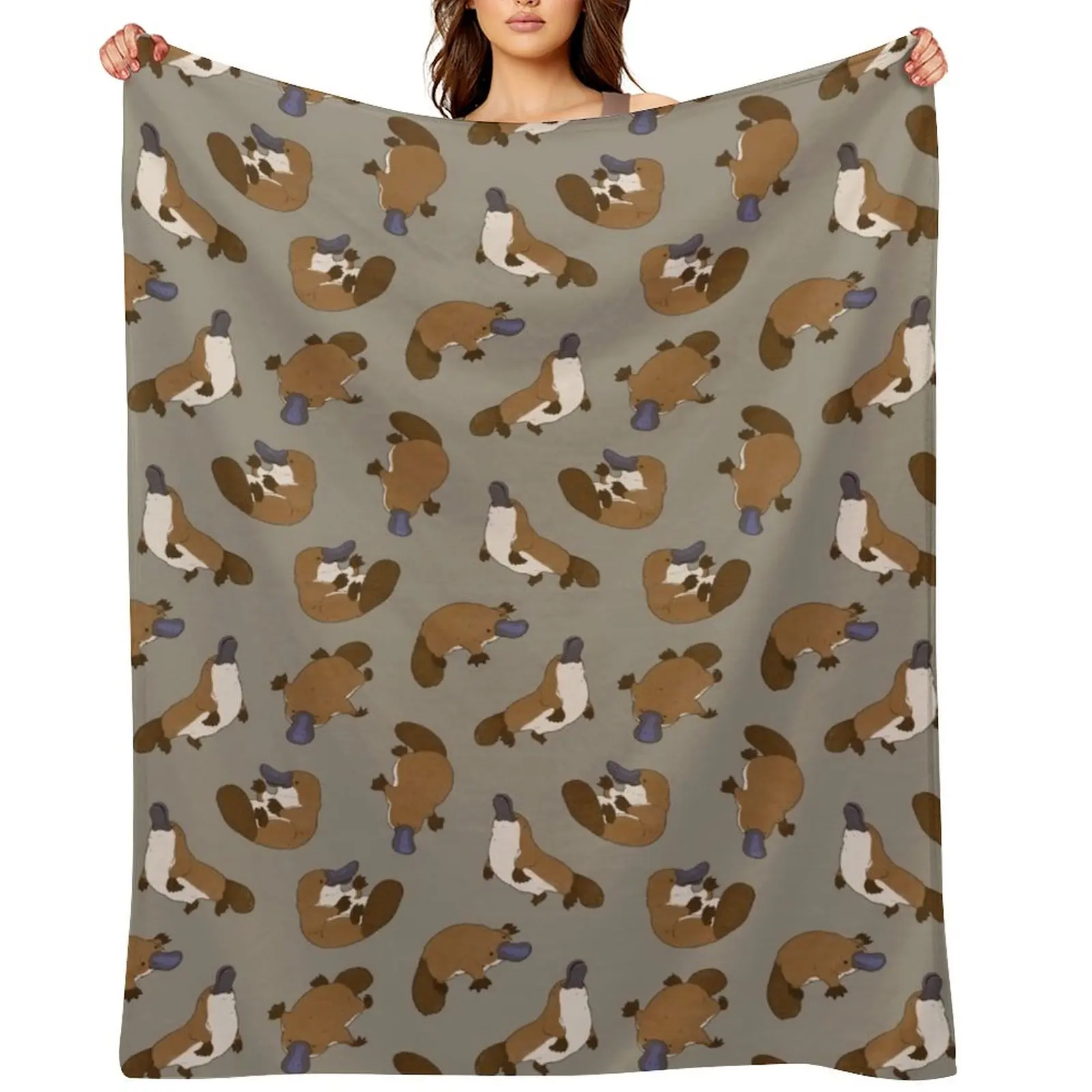 

All-Over Adorable Platypus Print Throw Blanket Single Thermal Giant Sofa Plaid Blankets