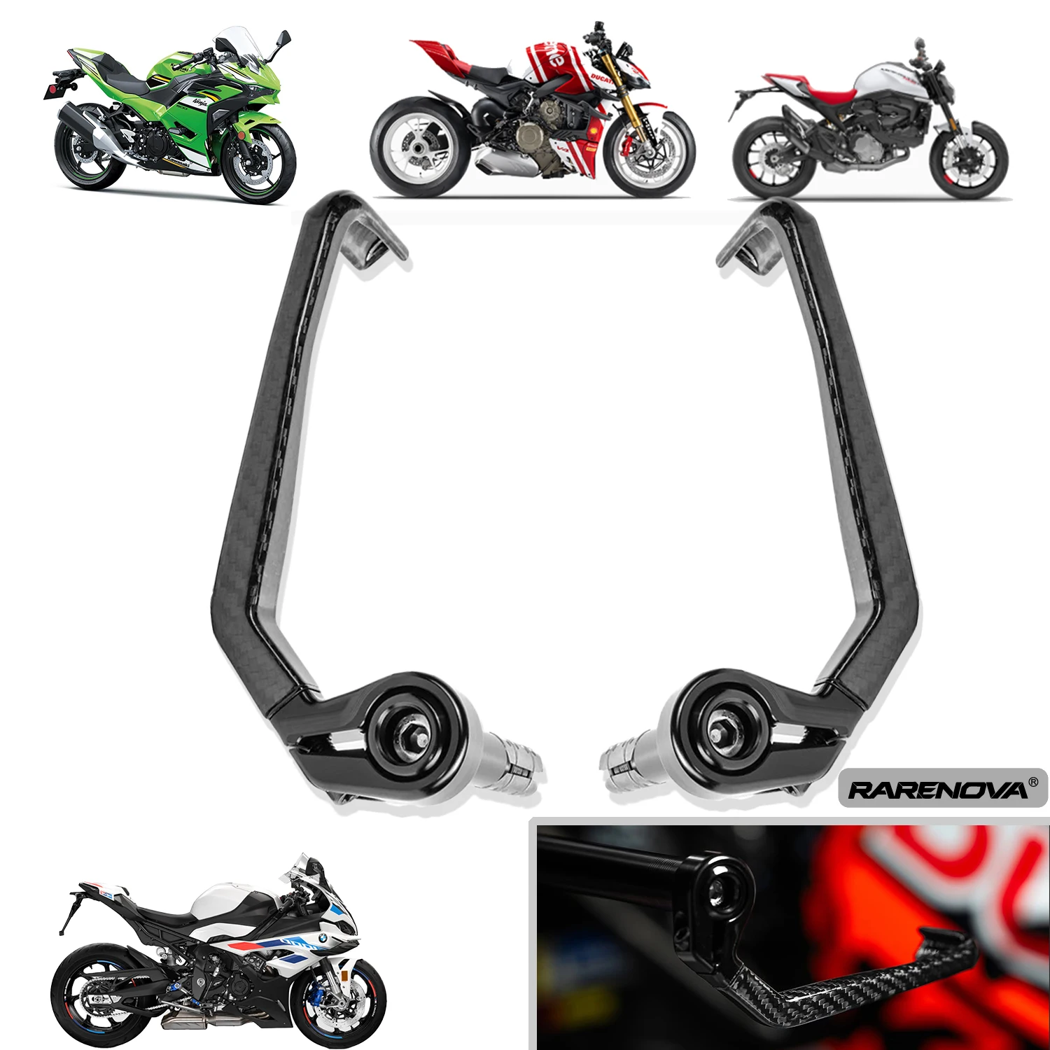 

For BMW HONDA KAWASAKI YAMAHA SUZUKI DUCATI Universal Handlebar Grips Handle Bar Brake Clutch Levers Handguards Guard Protector