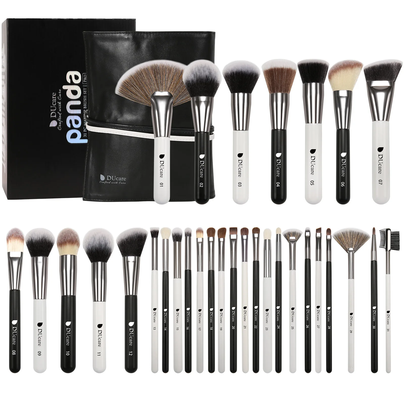 DUcare 31pcs Makeup Brushes Set With Cosmestic Bag Powder EyeShadow Blending Eyeliner Eyelash Eyebrow Brushes Beauty Tools