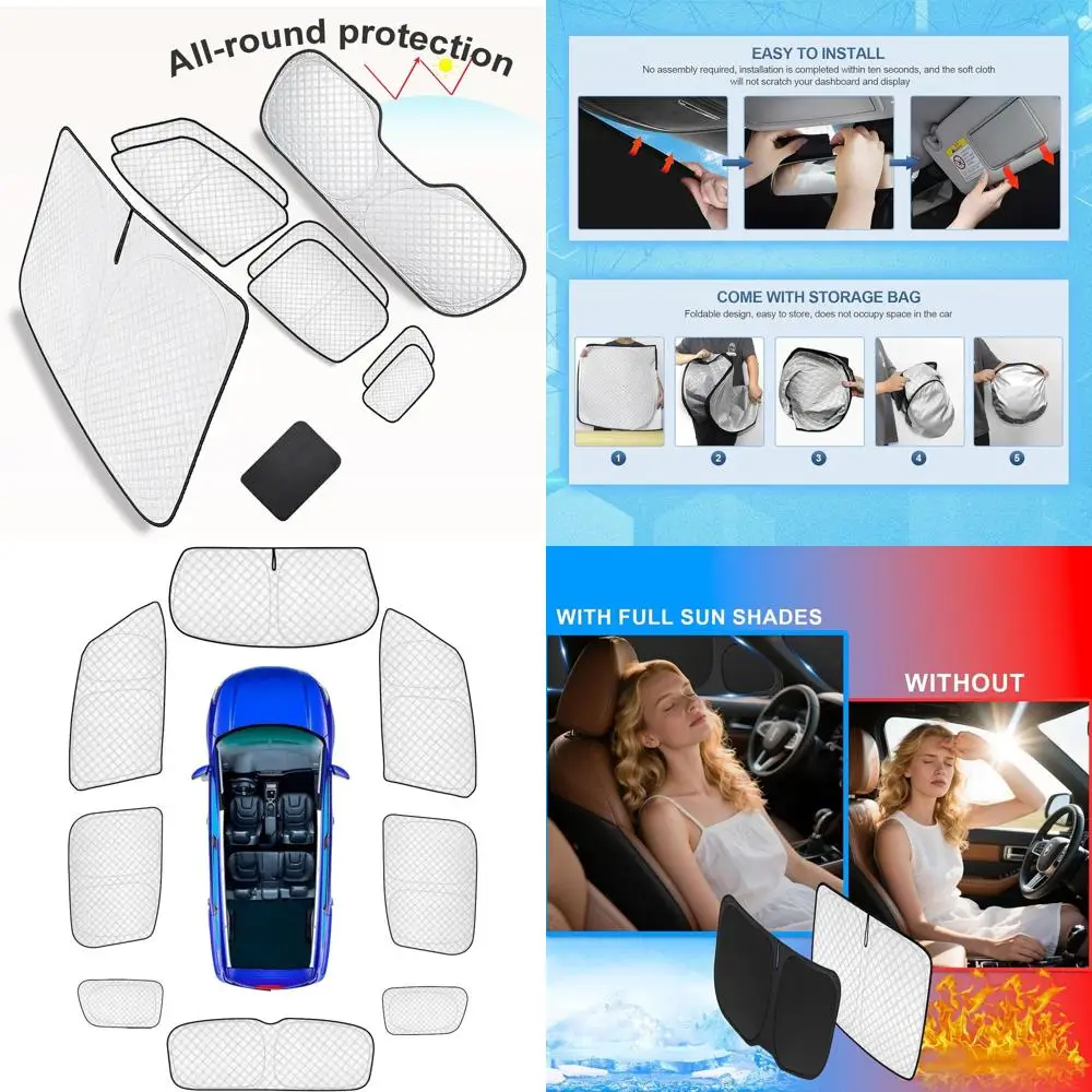 

Усовершенствованные солнцезащитные козырьки для Renegade 2015–2024 гг., крышки боковых и задних окон, УФ-блок, идеально подходят для кемпинга и улицы.