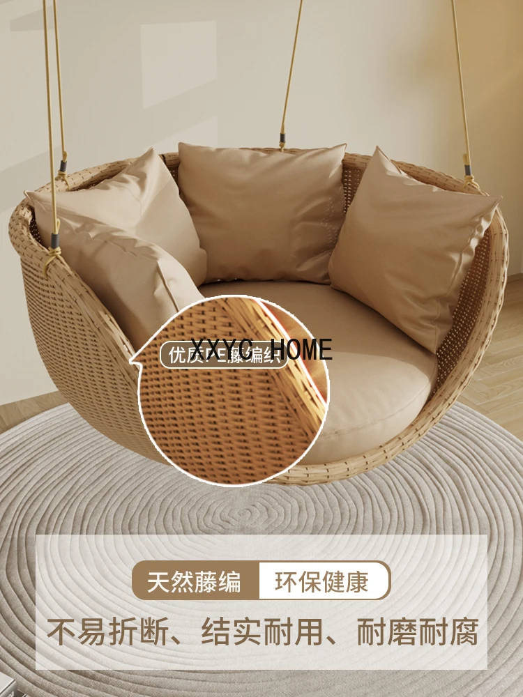 Outdoor Swing Basket Glider Indoor Balcony Leisure Rattan Chairs Terrace Rattan Chair Single Indoor Nordic Rocking Chair