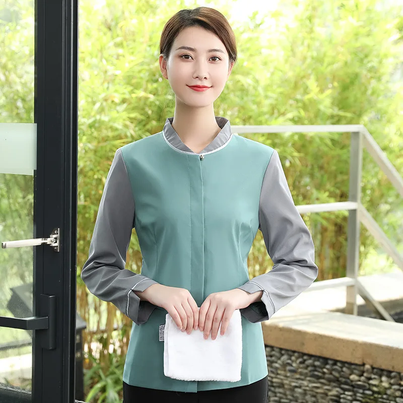 

Hotel Room Attendant Suit Men's 's Work Clothes Women's Cleaning Service Uniform Long Sleeve Autumn and