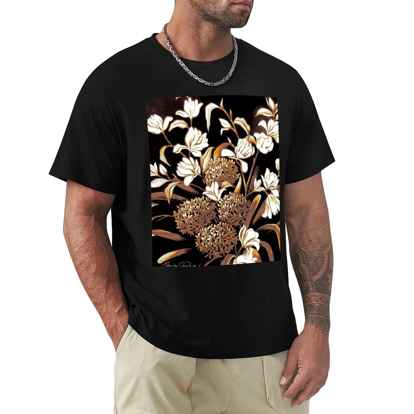 

White magnolias T-Shirt animal prinfor boys valentines clothes anime figures t shirts for men pack