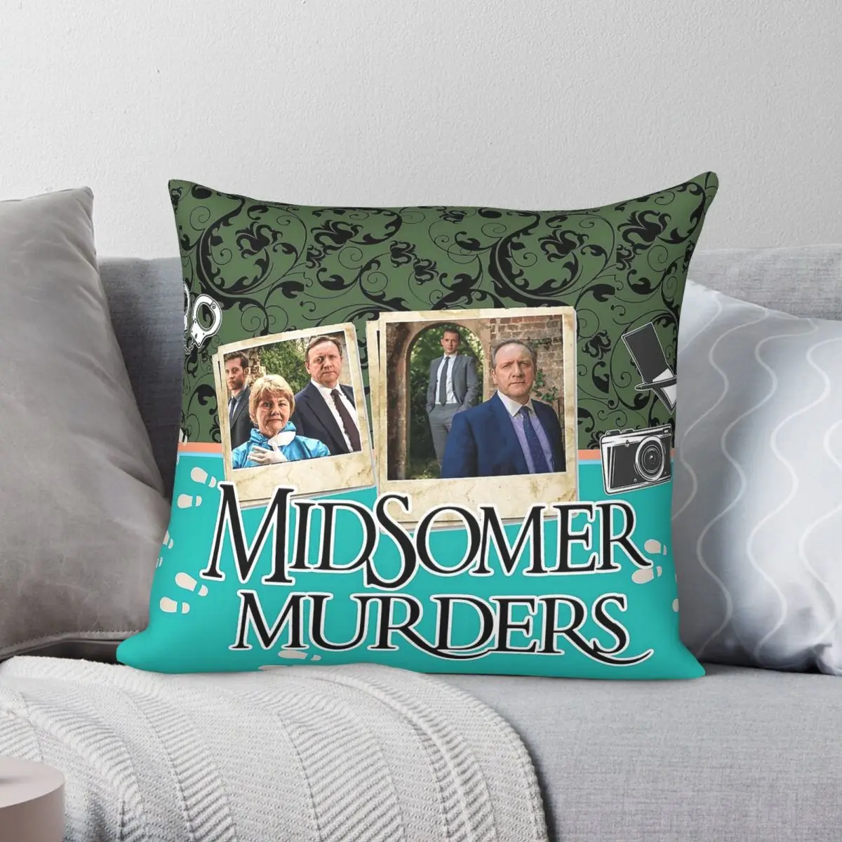 Midsomer Murders Inspector Barnaby Square Pillowcase Polyester Linen Velvet Creative Zip Decor Throw Pillow Case Bed Cover 45x45