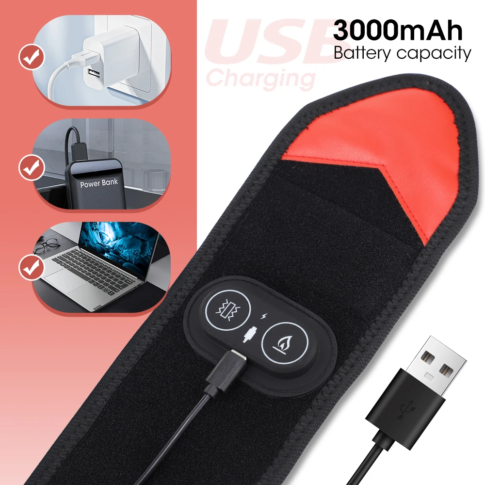 

Электрический нагревательный защитный пояс для запястья, 660 и 850 нм, массаж красного света, 3 уровня, вибрационный перезаряжаемый массажер для рук