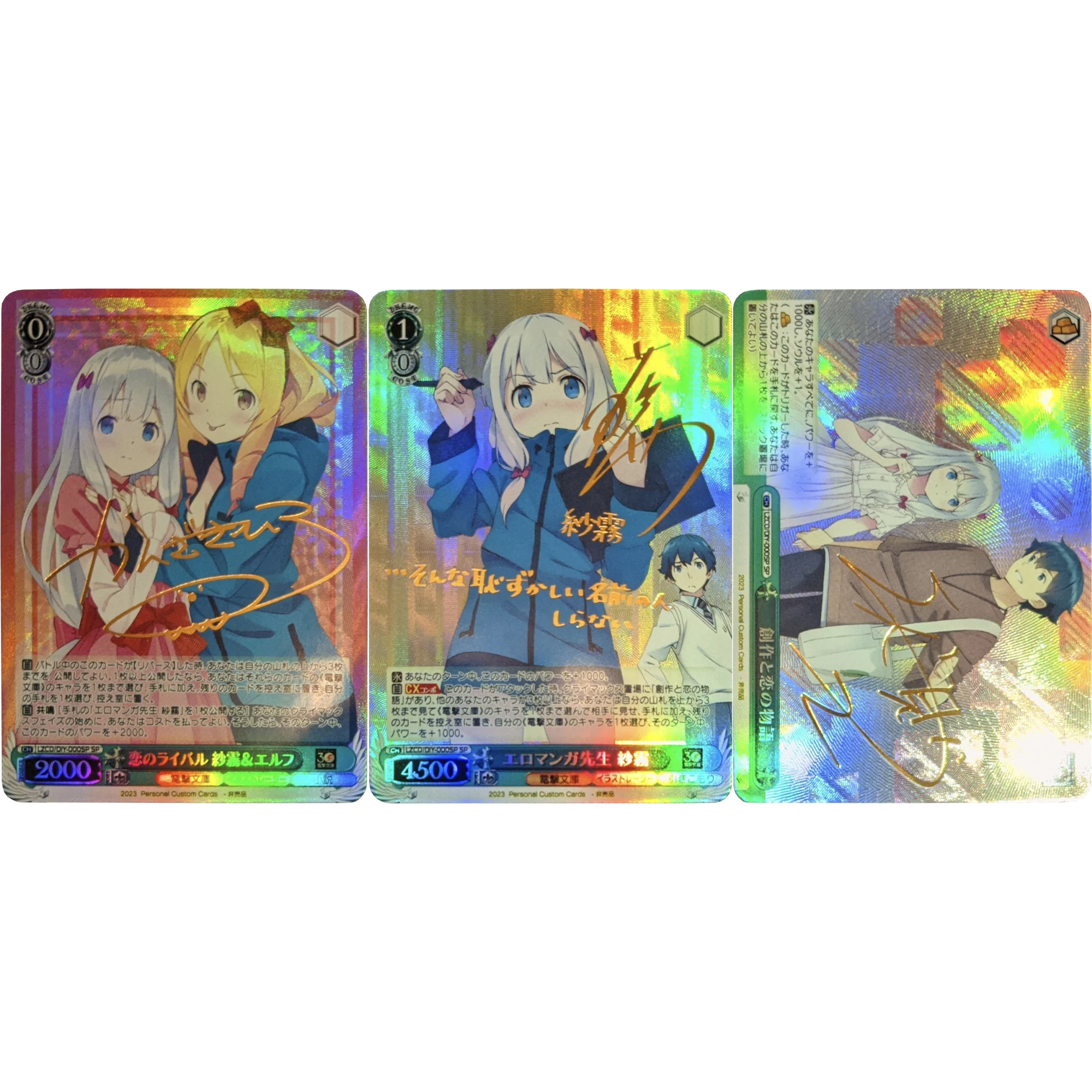 

3Pcs/set Izumi Sagiri Hot Stamping Signature Flash Card Classic Game Anime Collection Cards Diy Gift Toys