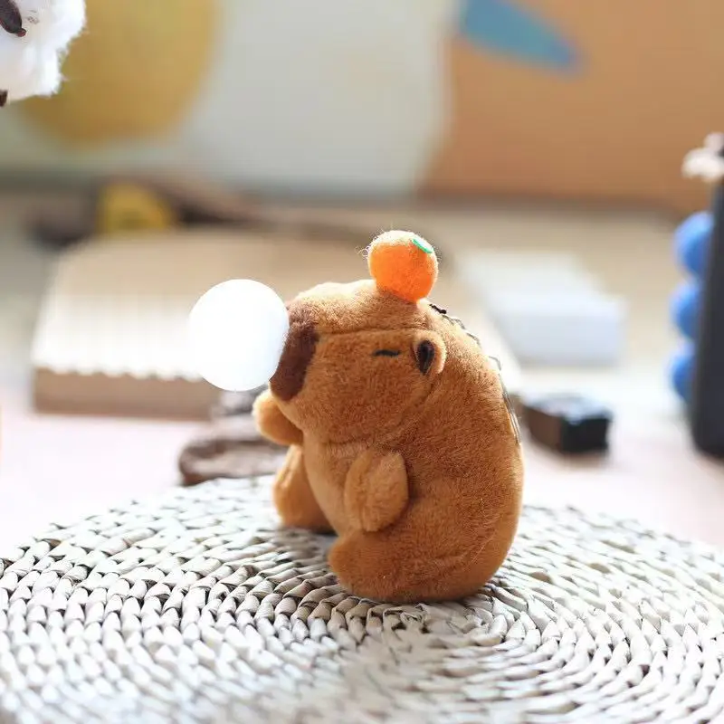 1-20PCS Plush Persimmon Wagging Tail Capybara Key Pendant Cute Plush Keychain Plush Doll Toy Schoolbag Pendant Gift Pendant