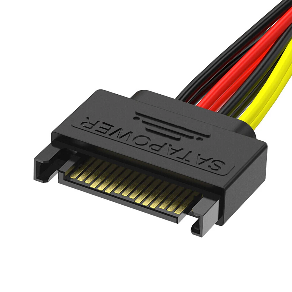 SATA 15pin Male to 2 x SATA 15pin Female Hard Disk Power Cable Serial ATA Y Splitter Dual Extension Cord Adapter Connector