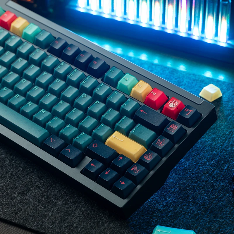 PBTFANS Kabuki-Cho Theme Keycap ABS Niestandardowa półprzezroczysta nakładka na klawiaturę Profil wiśniowy Nakładka na klawisze do klawiatury