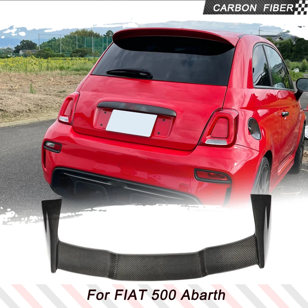 

Carbon Fiber Car Trunk Racing Spoiler for FIAT 500 Abarth 595 2010-2020 Rear Boot Lid Highkick Spoiler Wing Roof Spoiler Lip