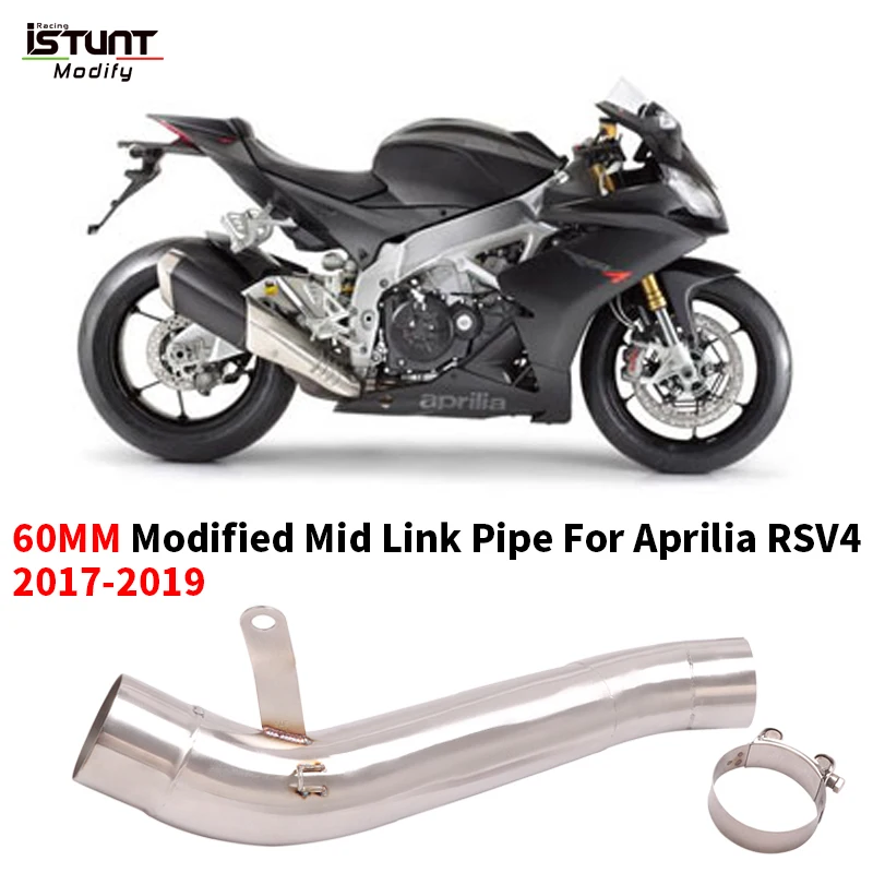 Slip On For Aprilia RSV4 2017 18 2019 Motorcycle Exhaust Pipe Escape System Modified Middle Link Pipe Connection 60.5mm Muffler