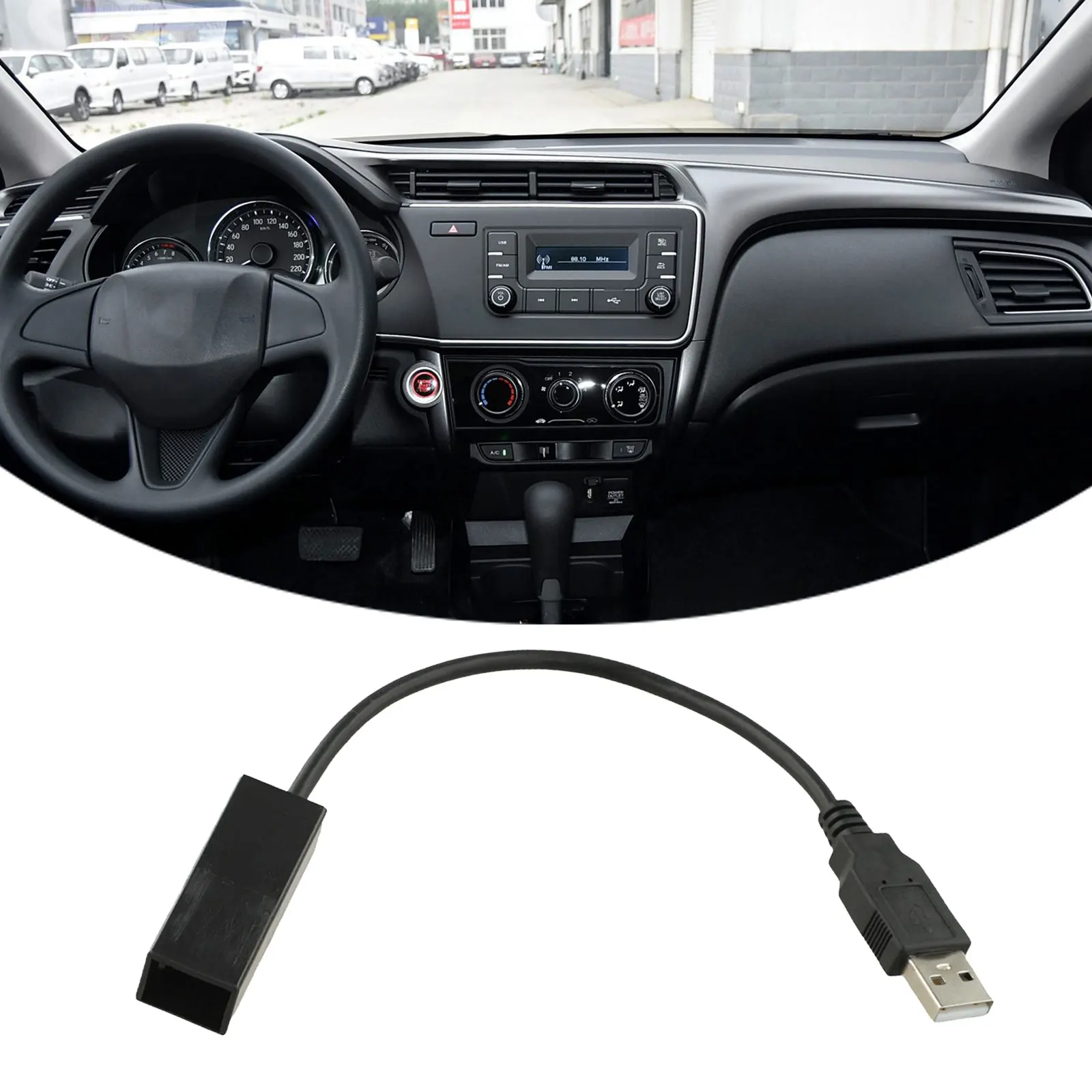 USB Cable Adapter for Car Radio Wire Harness Compatible with For Honda Civic 2008 2013 V and Odyssey 2009 2013